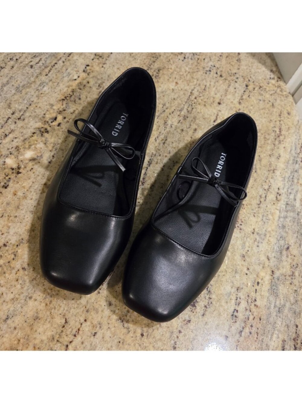 New! Torrid Mary Jane Flats Women 8.5WW Black Bow Square Toe Ballet